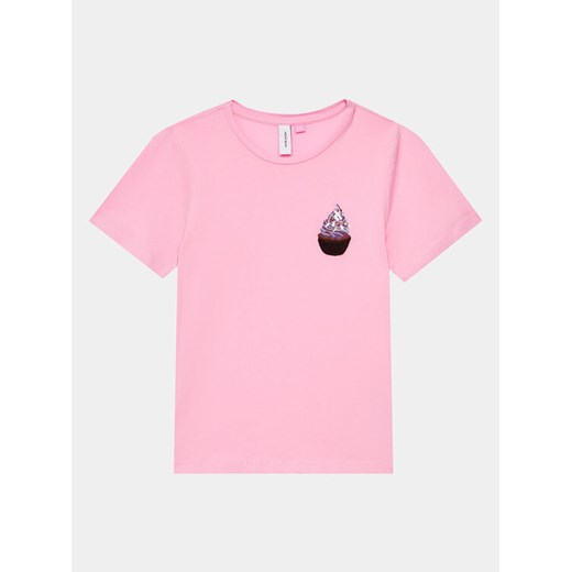 Vero Moda Girl T-Shirt 10285292 Różowy Regular Fit ze sklepu MODIVO w kategorii Bluzki dziewczęce - zdjęcie 182717669