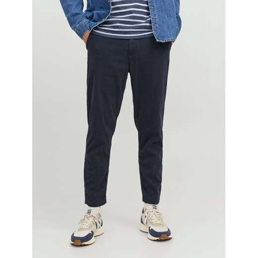 Jack&Jones Chinosy Harlow 12242188 Granatowy Tapered Fit ze sklepu MODIVO w kategorii Spodnie męskie - zdjęcie 182717725