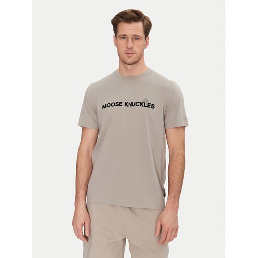 Moose Knuckles T-Shirt Conway M15MT760 Szary Regular Fit ze sklepu MODIVO w kategorii T-shirty męskie - zdjęcie 182717758
