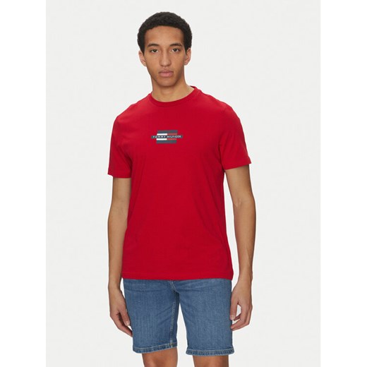 Tommy Hilfiger T-Shirt Flag Box MW0MW38636 Czerwony Regular Fit ze sklepu MODIVO w kategorii T-shirty męskie - zdjęcie 182717768