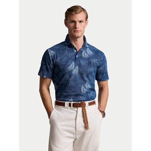 Polo Ralph Lauren Polo 710941436001 Niebieski Custom Slim Fit Polo Ralph Lauren S MODIVO