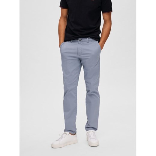 Selected Homme Chinosy New 16087663 Szary Slim Fit ze sklepu MODIVO w kategorii Spodnie męskie - zdjęcie 182718016
