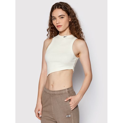 Reebok Top Classics HG1144 Beżowy Slim Fit ze sklepu MODIVO w kategorii Bluzki damskie - zdjęcie 182718057