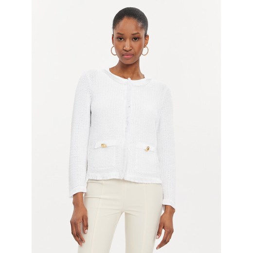 Luisa Spagnoli Kardigan Conforto 58327 Biały Regular Fit ze sklepu MODIVO w kategorii Swetry damskie - zdjęcie 182718078