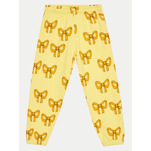 Mini Rodini Spodnie dresowe Bow 2473013323 Żółty Regular Fit ze sklepu MODIVO w kategorii Spodnie dziewczęce - zdjęcie 182718135