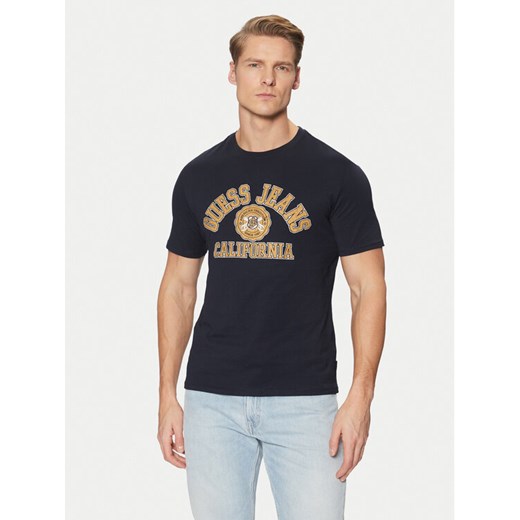 Guess Jeans T-Shirt M5RI80 K8HM0 Granatowy Slim Fit ze sklepu MODIVO w kategorii T-shirty męskie - zdjęcie 182718258