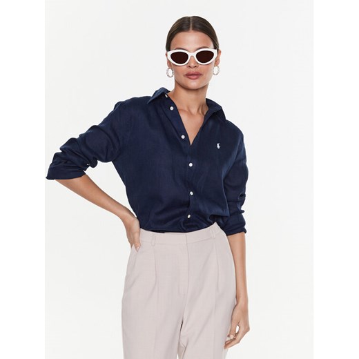 Polo Ralph Lauren Koszula 211920516007 Granatowy Relaxed Fit ze sklepu MODIVO w kategorii Koszule damskie - zdjęcie 182718488