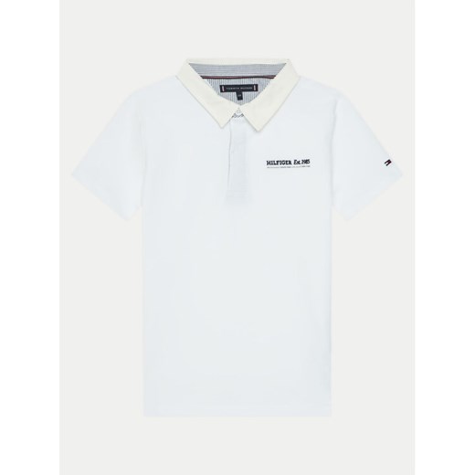 Tommy Hilfiger Polo KB0KB09332 Biały Regular Fit ze sklepu MODIVO w kategorii T-shirty chłopięce - zdjęcie 182718506