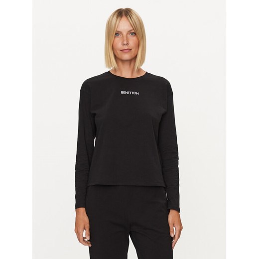 United Colors Of Benetton Koszulka piżamowa 30963M04S Czarny Regular Fit ze sklepu MODIVO w kategorii Piżamy damskie - zdjęcie 182718626
