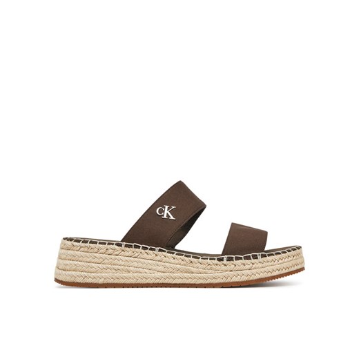 Calvin Klein Jeans Espadryle Sporty Rope Mg Lth Webbing YW0YW01704 Brązowy ze sklepu MODIVO w kategorii Espadryle damskie - zdjęcie 182718639