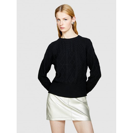 Sisley Sweter 17L3M103W Czarny Boxy Fit ze sklepu MODIVO w kategorii Swetry damskie - zdjęcie 182718707