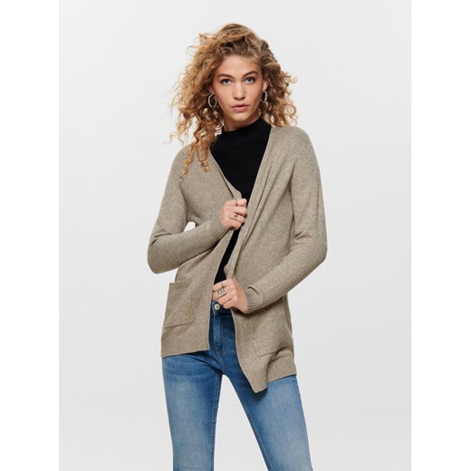ONLY Kardigan Lesly 15174274 Beżowy Regular Fit ze sklepu MODIVO w kategorii Swetry damskie - zdjęcie 182718787