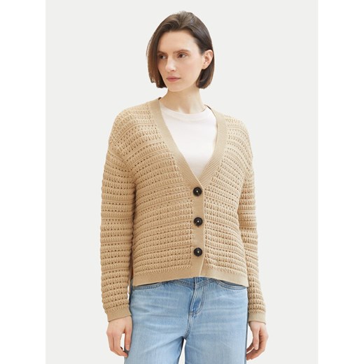 Tom Tailor Kardigan 1041213 Beżowy Loose Fit ze sklepu MODIVO w kategorii Swetry damskie - zdjęcie 182718805
