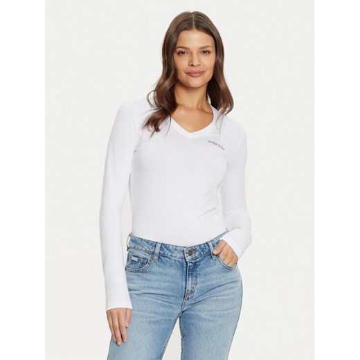 Guess Jeans Bluzka W4YI21 J1314 Biały Slim Fit ze sklepu MODIVO w kategorii Bluzki damskie - zdjęcie 182718828