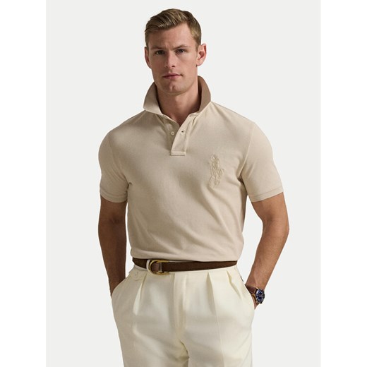 Polo Ralph Lauren Polo 710938137011 Beżowy Slim Fit ze sklepu MODIVO w kategorii T-shirty męskie - zdjęcie 182718859