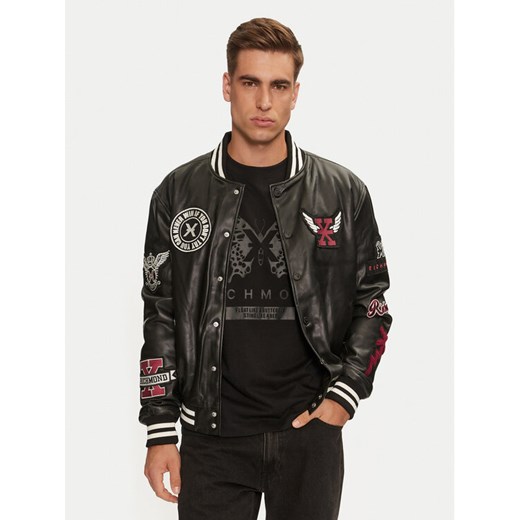Richmond X Kurtka z imitacji skóry Meleb UMA24217GB Czarny Regular Fit ze sklepu MODIVO w kategorii Kurtki męskie - zdjęcie 182718869