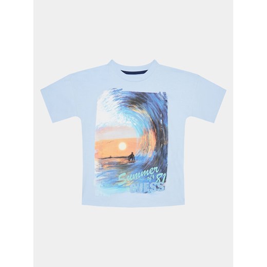 Guess T-Shirt L4GI12 K8HM4 Błękitny Oversize ze sklepu MODIVO w kategorii T-shirty chłopięce - zdjęcie 182718908