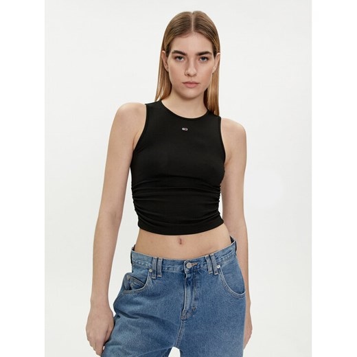 Tommy Jeans Top DW0DW17893 Czarny Slim Fit ze sklepu MODIVO w kategorii Bluzki damskie - zdjęcie 182718918