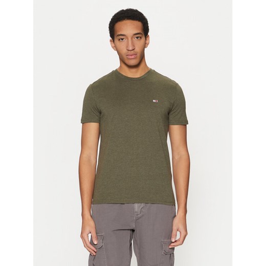 Tommy Jeans T-Shirt Jaspe DM0DM20363 Zielony Slim Fit ze sklepu MODIVO w kategorii T-shirty męskie - zdjęcie 182718945
