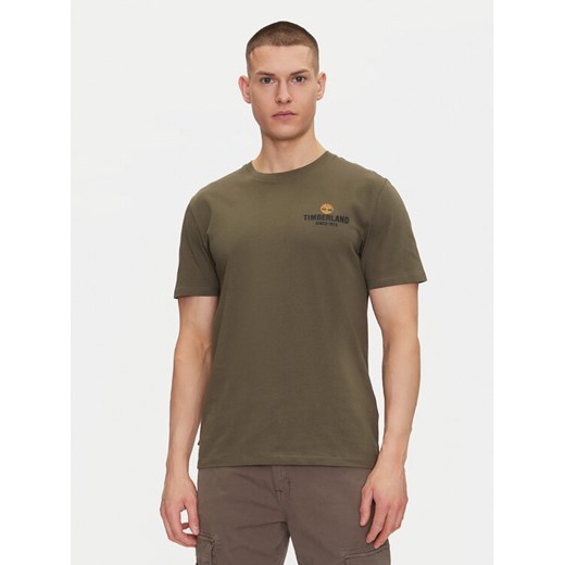 Timberland T-Shirt TB0A2G8S Zielony Regular Fit ze sklepu MODIVO w kategorii T-shirty męskie - zdjęcie 182719006