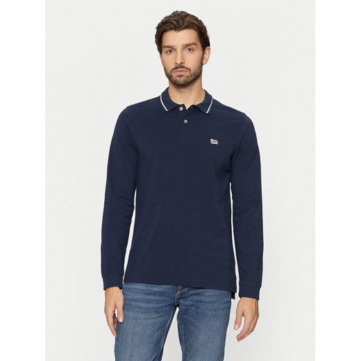 Lee Polo 112355666 Granatowy Regular Fit ze sklepu MODIVO w kategorii T-shirty męskie - zdjęcie 182719097
