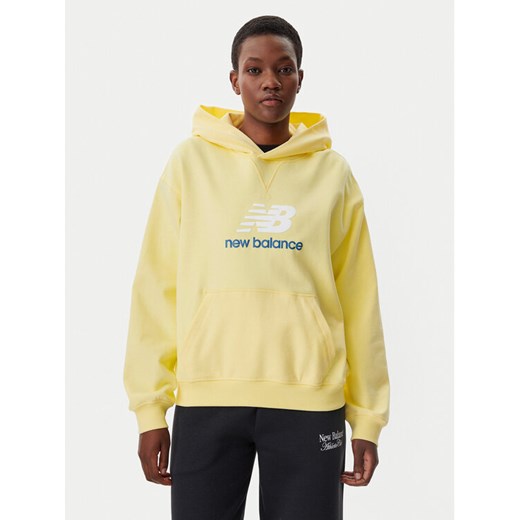 New Balance Bluza WT51501 Żółty Oversize ze sklepu MODIVO w kategorii Bluzy damskie - zdjęcie 182719115