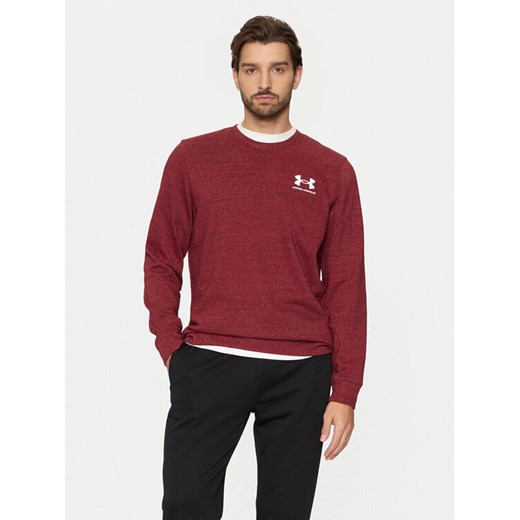 Under Armour Bluza Ua Rival Terry 1370404 Bordowy Relaxed Fit ze sklepu MODIVO w kategorii Bluzy męskie - zdjęcie 182719166