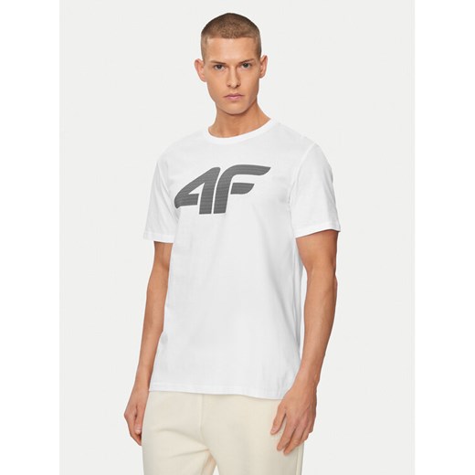 4F T-Shirt 4FWSS24TTSHM1155 Biały Regular Fit ze sklepu MODIVO w kategorii T-shirty męskie - zdjęcie 182719185