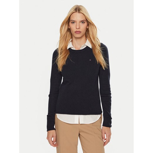 Tommy Hilfiger Sweter WW0WW44161 Granatowy Regular Fit ze sklepu MODIVO w kategorii Swetry damskie - zdjęcie 182719239