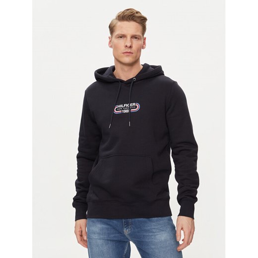 Tommy Hilfiger Bluza Track Graphic MW0MW34445 Granatowy Regular Fit ze sklepu MODIVO w kategorii Bluzy męskie - zdjęcie 182719295
