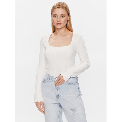 Gina Tricot Bluzka Alba 18689 Biały Regular Fit ze sklepu MODIVO w kategorii Bluzki damskie - zdjęcie 182719327