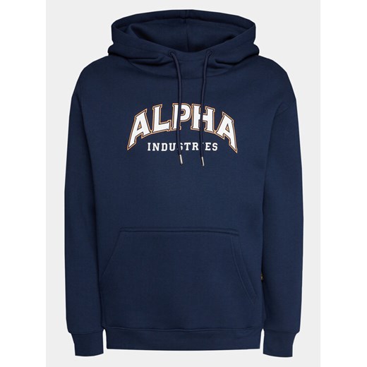 Alpha Industries Bluza College 146331 Granatowy Regular Fit ze sklepu MODIVO w kategorii Bluzy męskie - zdjęcie 182719615
