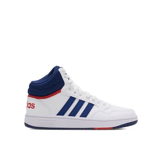 adidas Sneakersy HOOPS MID 3.0 K GZ9647 Biały ze sklepu MODIVO w kategorii Buty sportowe dziecięce - zdjęcie 182719636
