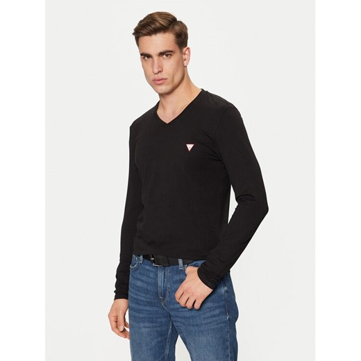 Guess Longsleeve M2YI08 J1314 Czarny Slim Fit ze sklepu MODIVO w kategorii T-shirty męskie - zdjęcie 182719645