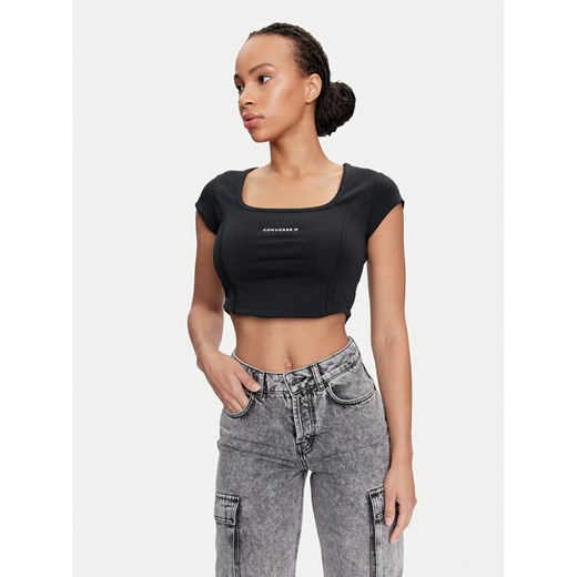 Converse Top W Wordmark Corset Top 10026506-A01 Czarny Slim Fit ze sklepu MODIVO w kategorii Bluzki damskie - zdjęcie 182719798