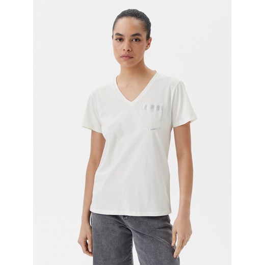 Liu Jo Beachwear T-Shirt TA5172 JS923 Écru Regular Fit ze sklepu MODIVO w kategorii Bluzki damskie - zdjęcie 182719857