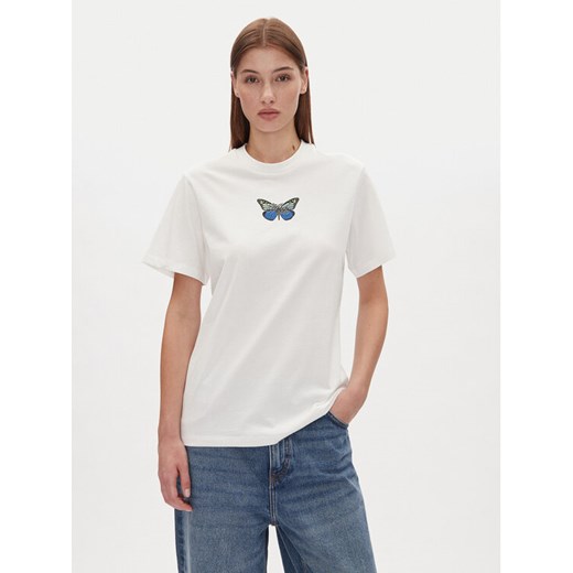 HUGO T-Shirt Vintage Tee 50537239 Biały Relaxed Fit ze sklepu MODIVO w kategorii Bluzki damskie - zdjęcie 182719919