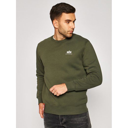 Alpha Industries Bluza Basic 188307 Zielony Regular Fit ze sklepu MODIVO w kategorii Bluzy męskie - zdjęcie 182719968