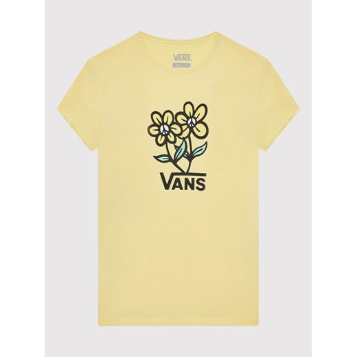 Vans T-Shirt Ground Level VN0A7RSG Żółty Regular Fit ze sklepu MODIVO w kategorii Bluzki dziewczęce - zdjęcie 182719999