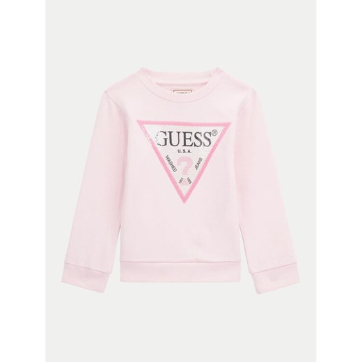 Guess Bluza K4YQ10 KA6R3 Różowy Regular Fit ze sklepu MODIVO w kategorii Bluzy dziewczęce - zdjęcie 182720017