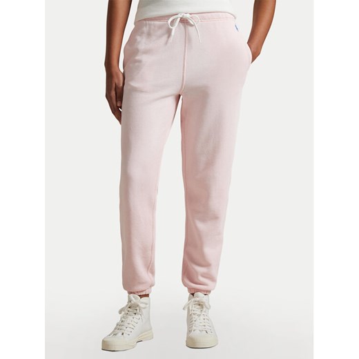 Polo Ralph Lauren Spodnie dresowe 211935585018 Różowy Regular Fit ze sklepu MODIVO w kategorii Spodnie damskie - zdjęcie 182720035