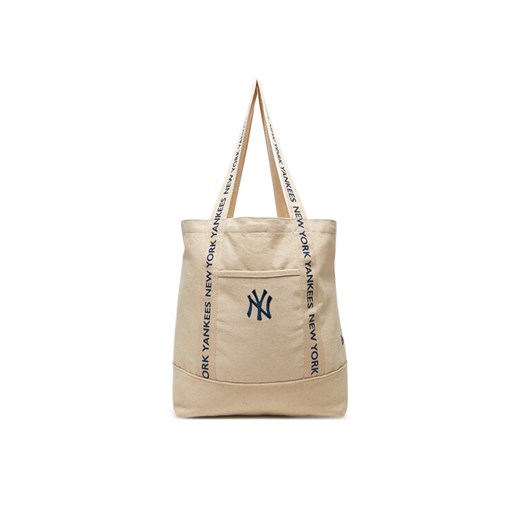 New Era Torebka New York Yankees MLB Strap Canvas Tote 60595127 Beżowy ze sklepu MODIVO w kategorii Torby Shopper bag - zdjęcie 182720055