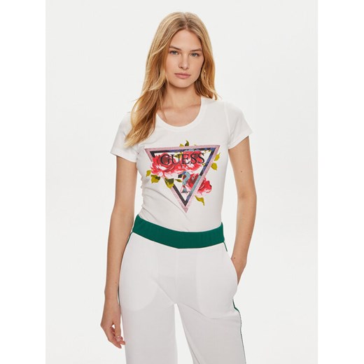 Guess T-Shirt W4YI71 J1314 Biały Regular Fit ze sklepu MODIVO w kategorii Bluzki damskie - zdjęcie 182720157