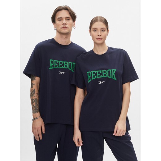 Reebok T-Shirt Classics Varsity T-Shirt HS9182 Granatowy ze sklepu MODIVO w kategorii Bluzki damskie - zdjęcie 182720176