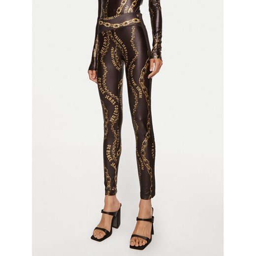 Versace Jeans Couture Legginsy 77HAC114 JS417 Czarny Slim Fit ze sklepu MODIVO w kategorii Spodnie damskie - zdjęcie 182720216