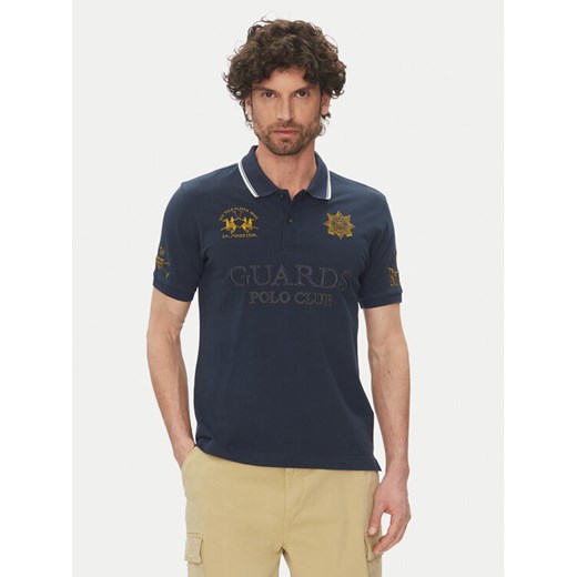 La Martina Polo Achille MAPG30 PK097 Granatowy Regular Fit ze sklepu MODIVO w kategorii T-shirty męskie - zdjęcie 182720325