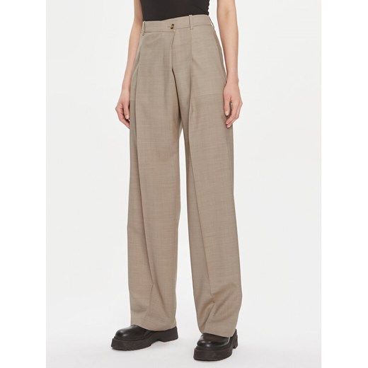 Boss Spodnie materiałowe Tenly 50505608 Beżowy Straight Fit ze sklepu MODIVO w kategorii Spodnie damskie - zdjęcie 182720339