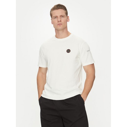 Napapijri T-Shirt S-Badge NP0A4I3N Biały Regular Fit ze sklepu MODIVO w kategorii T-shirty męskie - zdjęcie 182720435