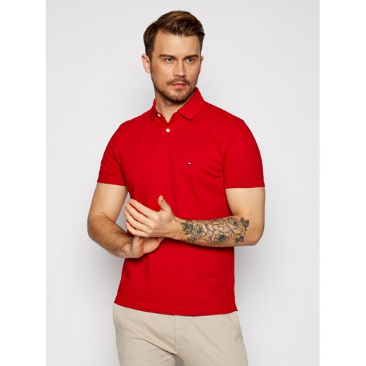 Tommy Hilfiger Polo 1985 MW0MW17770 Czerwony Regular Fit ze sklepu MODIVO w kategorii T-shirty męskie - zdjęcie 182720469