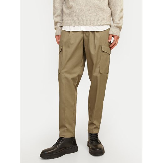 Jack&Jones Spodnie materiałowe Bill 12247358 Brązowy Tapered Fit ze sklepu MODIVO w kategorii Spodnie męskie - zdjęcie 182720636